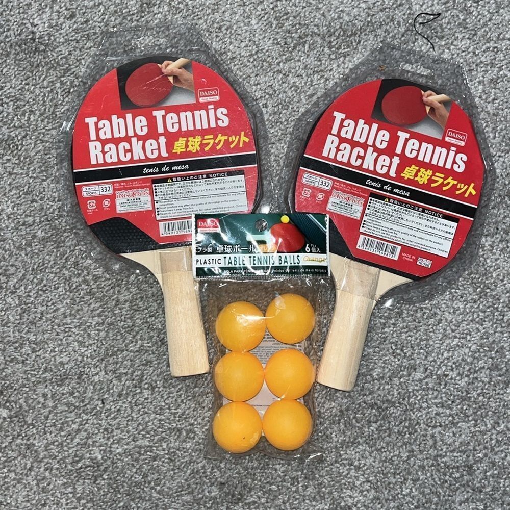 Two (2) Player Table Tennis Set Ping Pong Paddle Kit 1 Paddle 6 Ball NEW Sealed